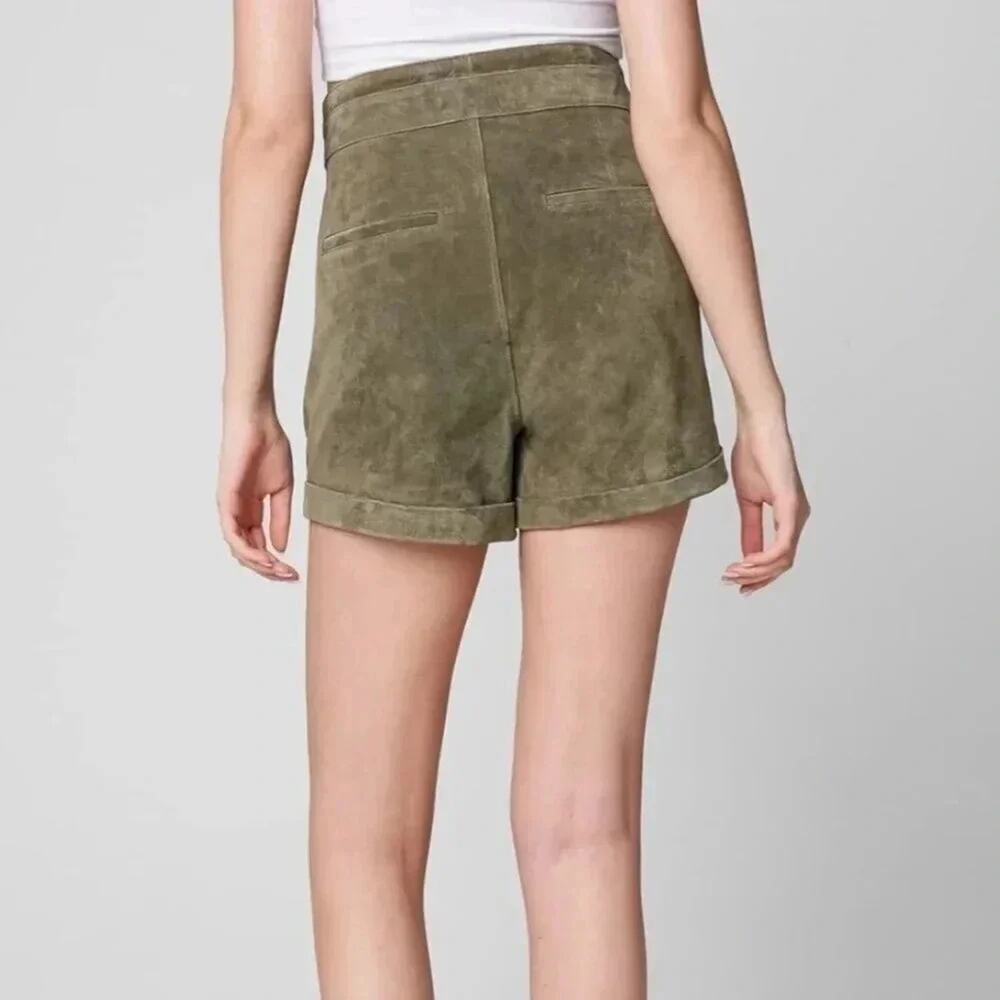 Blank NYC 100% Leather Lined Drawstring Double Clasp Shorts NWT - Picture 2 of 16